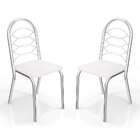 Conjunto De Cadeira Holanda Cromada Cor Branco 2 Peças Kappes