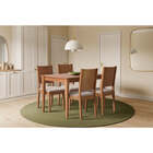 Conjunto De Cadeiras 2 Peças Euro - Nozes E Tecido Bege Claro