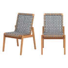 Conjunto De Cadeiras 2 Peças Trama - Jatobá E Corda Prata - M