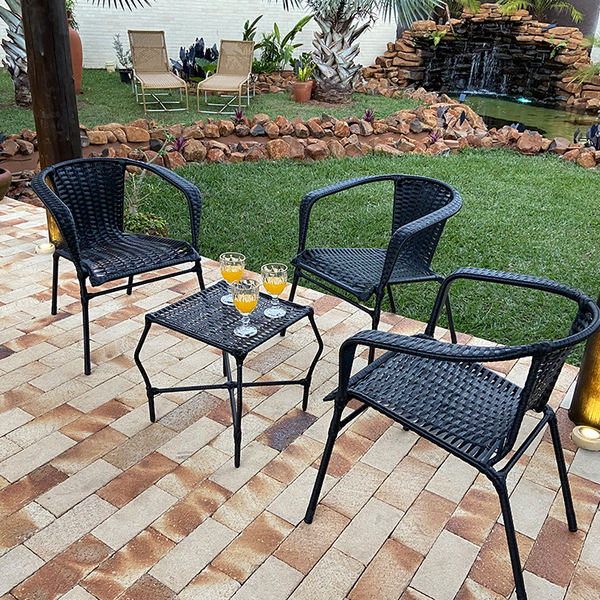 Conjunto De Cadeiras Área Externa Fibra Sintética Dark Beach