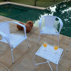 Conjunto De Cadeiras Área Externa Fibra Sintética Mar Branco