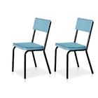 Conjunto De Cadeiras Vinil, Em Aço - Novo Mundo