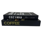 Conjunto De Caixas Livros Decorativos Estampa Coffee E Cozinha