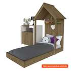 Conjunto De Cama Infantil Com Armário Helena 2 Pt Carvalho Mel