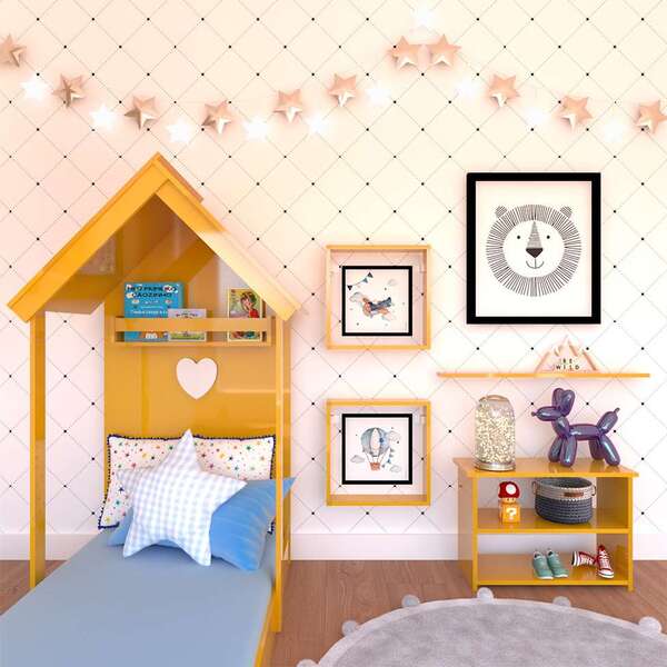 Conjunto De Cama Infantil Com Estante, Prateleira E Nichos En