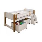 Conjunto De Cama Infantil Naty Com Baú E Escada Branco E Marr
