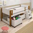 Conjunto De Cama Infantil Naty Com Baú E Escada Branco E Marr