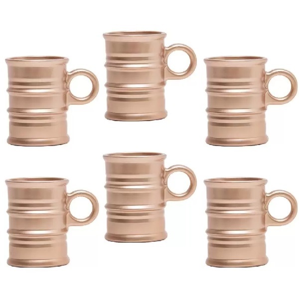 Conjunto De Canecas De Vidro Vintage Rose 95ml 6 Peças Lyor 7