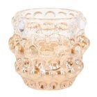 Conjunto De Castiçais De Vidro Ambar  6pcs 23 5cm X 15 5cm X