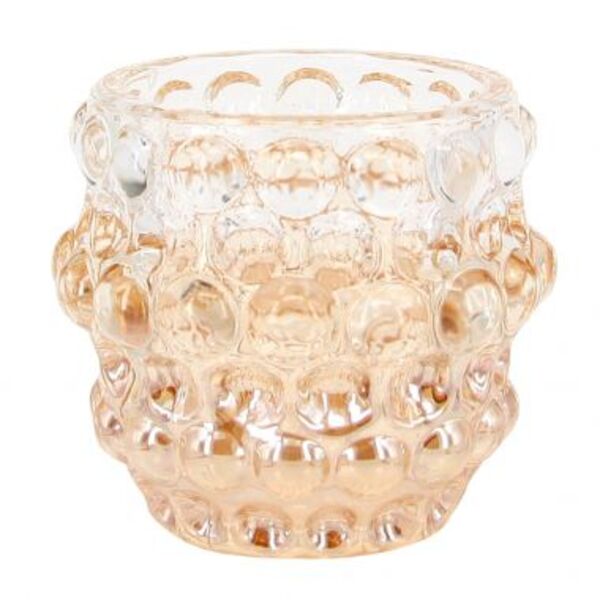 Conjunto De Castiçais De Vidro Ambar  6pcs 23 5cm X 15 5cm X