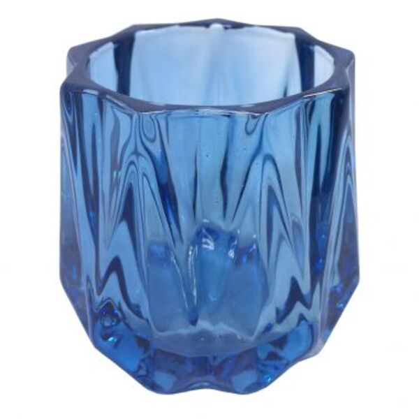 Conjunto De Castiçais De Vidro Azul  4pcs 7 5cm X 7 5cm