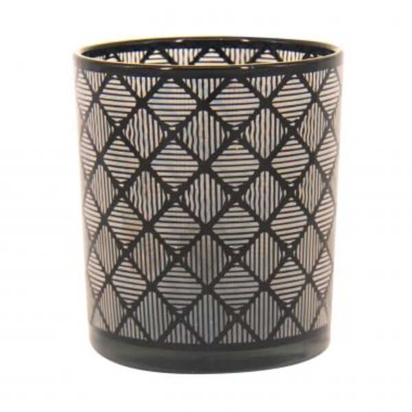 Conjunto De Castiçais De Vidro Preto - 4 Pcs 8 8cm X 10cm