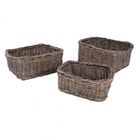 Conjunto De Cestos De Ratan  3 Pecas