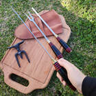 Conjunto De Churrasco Artesanal Faca Garfo Chaira Tridente Aç