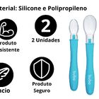 Conjunto De Colheres Em Silicone  Azul