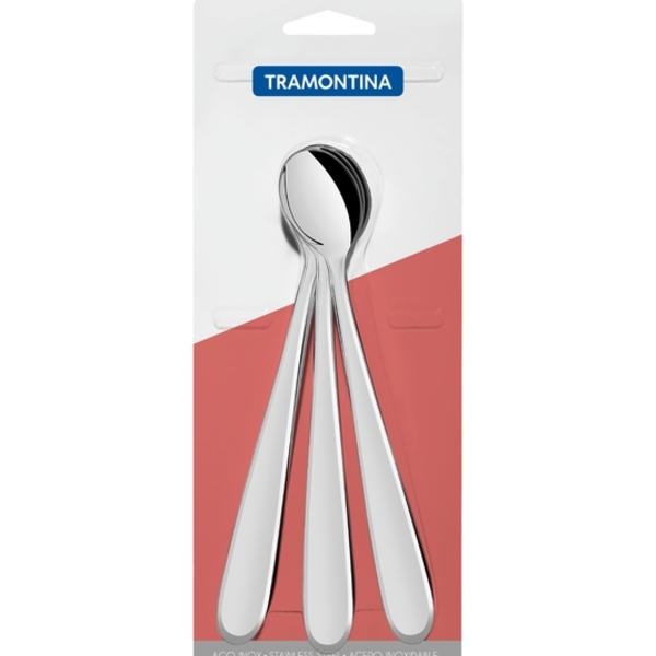 Conjunto De Colheres Para Refresco Aco Inox 3 Pc Tramontina