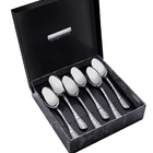 Conjunto De Colheres Para Sobremesa Lace Em Aco Inox 6 Pecas