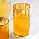 Conjunto De Copos De Vidro Âmbar Graffiato Long Drink 420ml 6