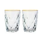 Conjunto De Copos De Vidro Diamond Fio De Ouro 270ml 2 Peças