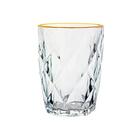 Conjunto De Copos De Vidro Diamond Fio De Ouro 270ml 2 Peças