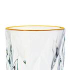 Conjunto De Copos De Vidro Diamond Fio De Ouro 270ml 2 Peças