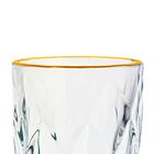 Conjunto De Copos De Vidro Diamond Fio De Ouro 270ml 6 Peças