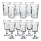 Conjunto De Copos E Taças De Vidro Flowers 12 Peças - Casambi