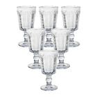 Conjunto De Copos E Taças De Vidro Flowers 12 Peças - Casambi