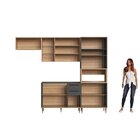 Conjunto De Cozinha 2 Gavetas 2 Fornos Isabelle Ii Freijó/gra