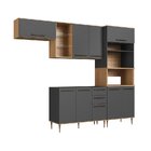 Conjunto De Cozinha 2 Gavetas 2 Fornos Isabelle Ii Freijó/gra