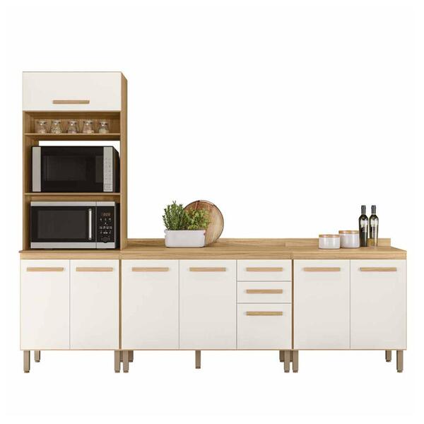 Conjunto De Cozinha Aria Modulado Com 8 Portas 2 Gavetas