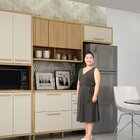 Conjunto De Cozinha Balcão 3 Portas 2 Gavetas E Armário Aéreo