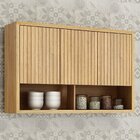 Conjunto De Cozinha Balcão 3 Portas 2 Gavetas E Armário Aéreo