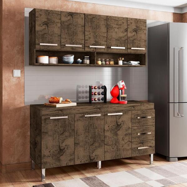 Conjunto De Cozinha Grecia Castani Casa Mobilia