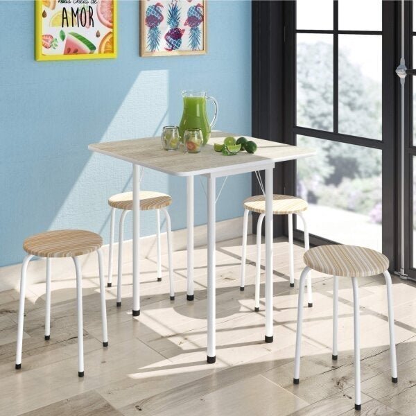 Conjunto De Cozinha Mesa Dobrável Asti 100 Narita E 4 Banquet