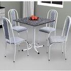 Conjunto De Cozinha Mesa Quadrada Havaí 4 Cadeiras  Branco Ma