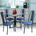 Conjunto De Cozinha Mesa Quadrada Havaí 4 Cadeiras  Preto Mar