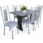 Conjunto De Cozinha Mesa Tampo Em Granito Itália 6 Cadeiras