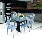 Conjunto De Cozinha Mesa Tampo Em Granito Itália 6 Cadeiras