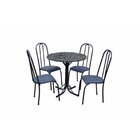 Conjunto De Cozinha Mesa Tampo Em Granito Redonda Madri 4 Cad