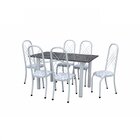 Conjunto De Cozinha Mesa Tampo Em Granito Veneza 6 Cadeiras