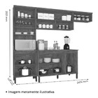 Conjunto De Cozinha Milena Cartagena/preto 5 Peças Com 7 Port