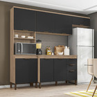 Conjunto De Cozinha Milena Cartagena/preto 5 Peças Com 7 Port