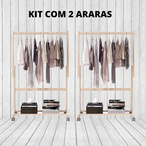 Conjunto De Duas Araras Closet Aberto  Decorativa
