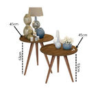 Conjunto De Duas Mesas Para Sala De Estar Tripé Isa - Jm3 Móv