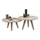 Conjunto De Duas Mesas Pés Em Palito Luma - Jm3 Móveis Off Wh