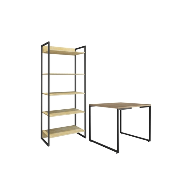 Conjunto De Escritório Andy Natura Preto