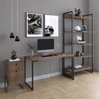 Conjunto De Escritório Colmi Castanho Preto