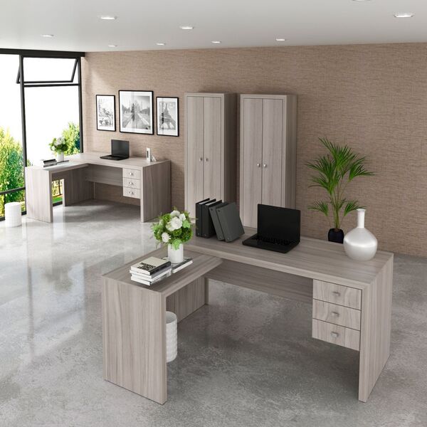 Conjunto De Escritório Com Escrivaninha 04 Pç Cj43018-005 Móv