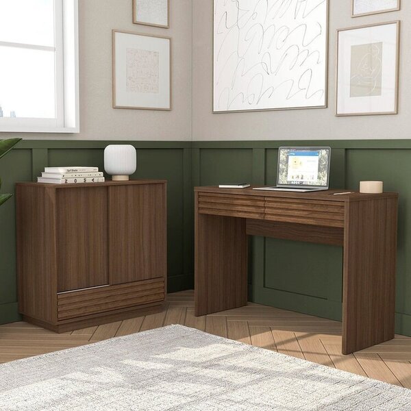 Conjunto De Escritório Com Escrivaninha E Armário Samambaia C